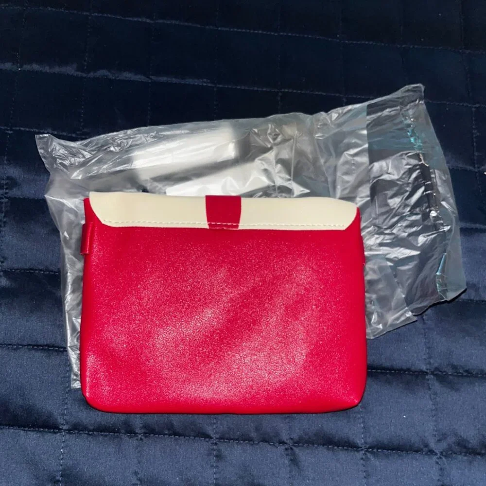 Small Hot Pink Handbag Purse with‎ Gold Deer Pendant - Clutch or Crossbody Bag